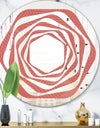 Triangual Retro Coral Pattern - Modern Round or Oval Wall Mirror - Whirl
