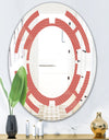 Triangual Retro Coral Pattern - Modern Round or Oval Wall Mirror - Space