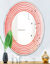 Triangual Retro Coral Pattern - Modern Round or Oval Wall Mirror - Wave