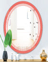 Triangual Retro Coral Pattern - Modern Round or Oval Wall Mirror - Triple C