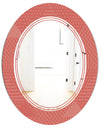 Triangual Retro Coral Pattern - Modern Round or Oval Wall Mirror - Triple C