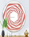 Triangual Retro Coral Pattern - Modern Round or Oval Wall Mirror - Whirl