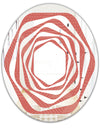 Triangual Retro Coral Pattern - Modern Round or Oval Wall Mirror - Whirl
