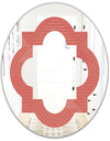 Triangual Retro Coral Pattern - Modern Round or Oval Wall Mirror - Quatrefoil
