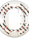 Abstract Design Retro Pattern IV - Modern Round or Oval Wall Mirror - Space