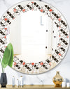 Abstract Design Retro Pattern IV - Modern Round or Oval Wall Mirror - Leaves