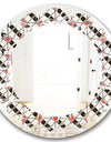 Abstract Design Retro Pattern IV - Modern Round or Oval Wall Mirror - Leaves