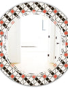 Abstract Design Retro Pattern IV - Modern Round or Oval Wall Mirror - Triple C