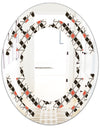 Abstract Design Retro Pattern IV - Modern Round or Oval Wall Mirror - Space