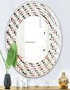 Abstract Design Retro Pattern IV - Modern Round or Oval Wall Mirror - Wave