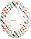 Abstract Design Retro Pattern IV - Modern Round or Oval Wall Mirror - Wave