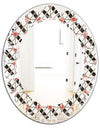 Abstract Design Retro Pattern IV - Modern Round or Oval Wall Mirror - Leaves