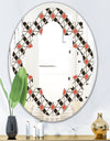 Abstract Design Retro Pattern IV - Modern Round or Oval Wall Mirror - Quatrefoil