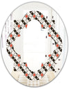 Abstract Design Retro Pattern IV - Modern Round or Oval Wall Mirror - Quatrefoil