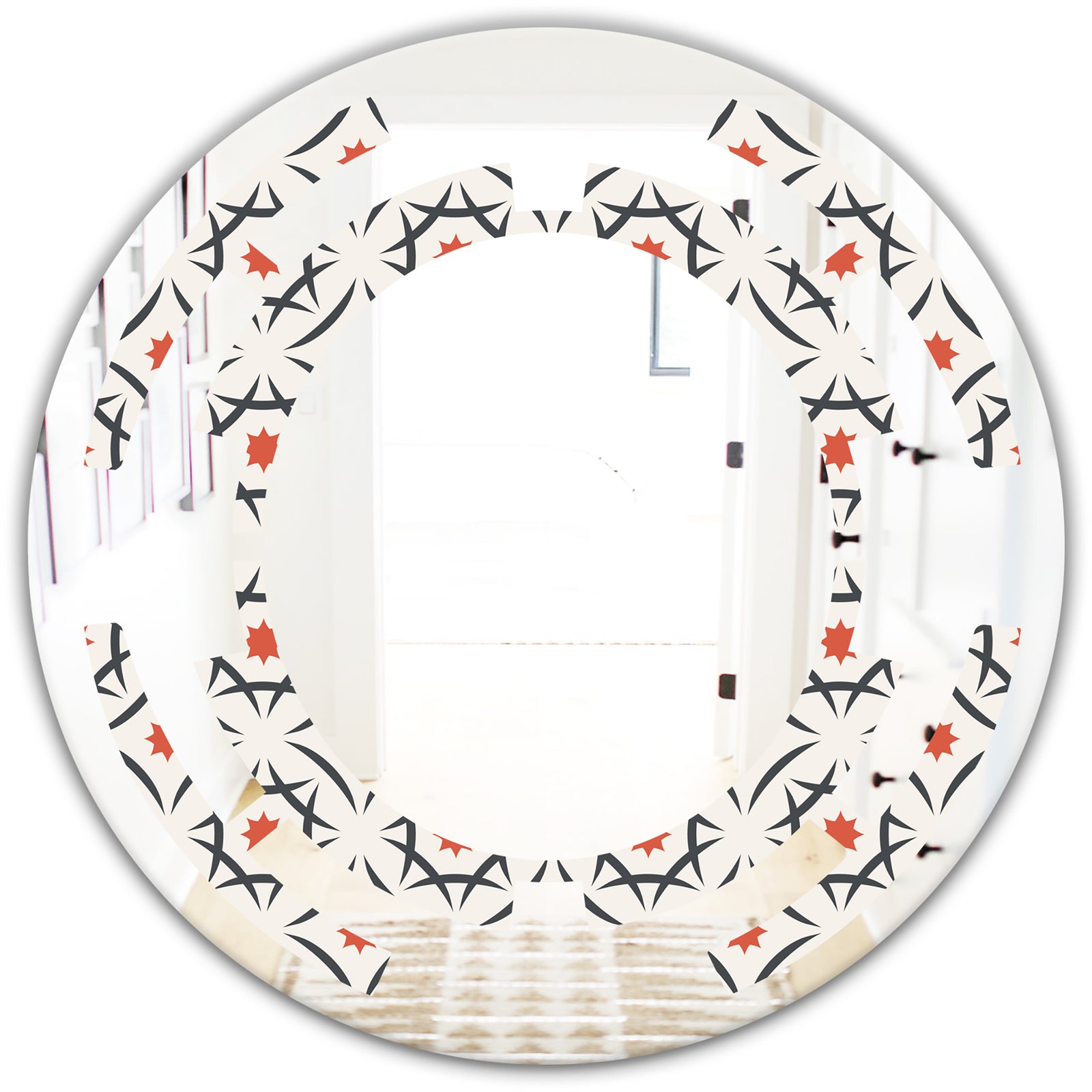 Abstract Retro Design V - Modern Round or Oval Wall Mirror - Space