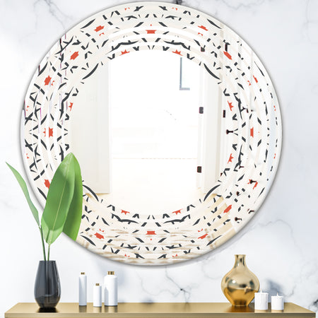 Abstract Retro Design V - Modern Round or Oval Wall Mirror - Wave