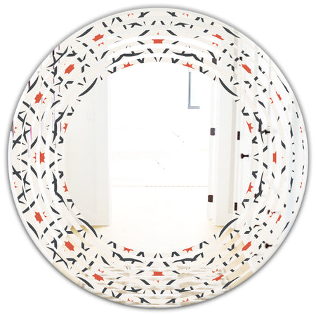Abstract Retro Design V - Modern Round or Oval Wall Mirror - Wave