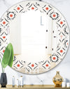 Abstract Retro Design V - Modern Round or Oval Wall Mirror - Leaves