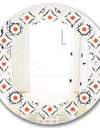 Abstract Retro Design V - Modern Round or Oval Wall Mirror - Leaves