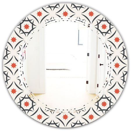 Abstract Retro Design V - Modern Round or Oval Wall Mirror - Triple C