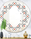 Abstract Retro Design V - Modern Round or Oval Wall Mirror - Quatrefoil