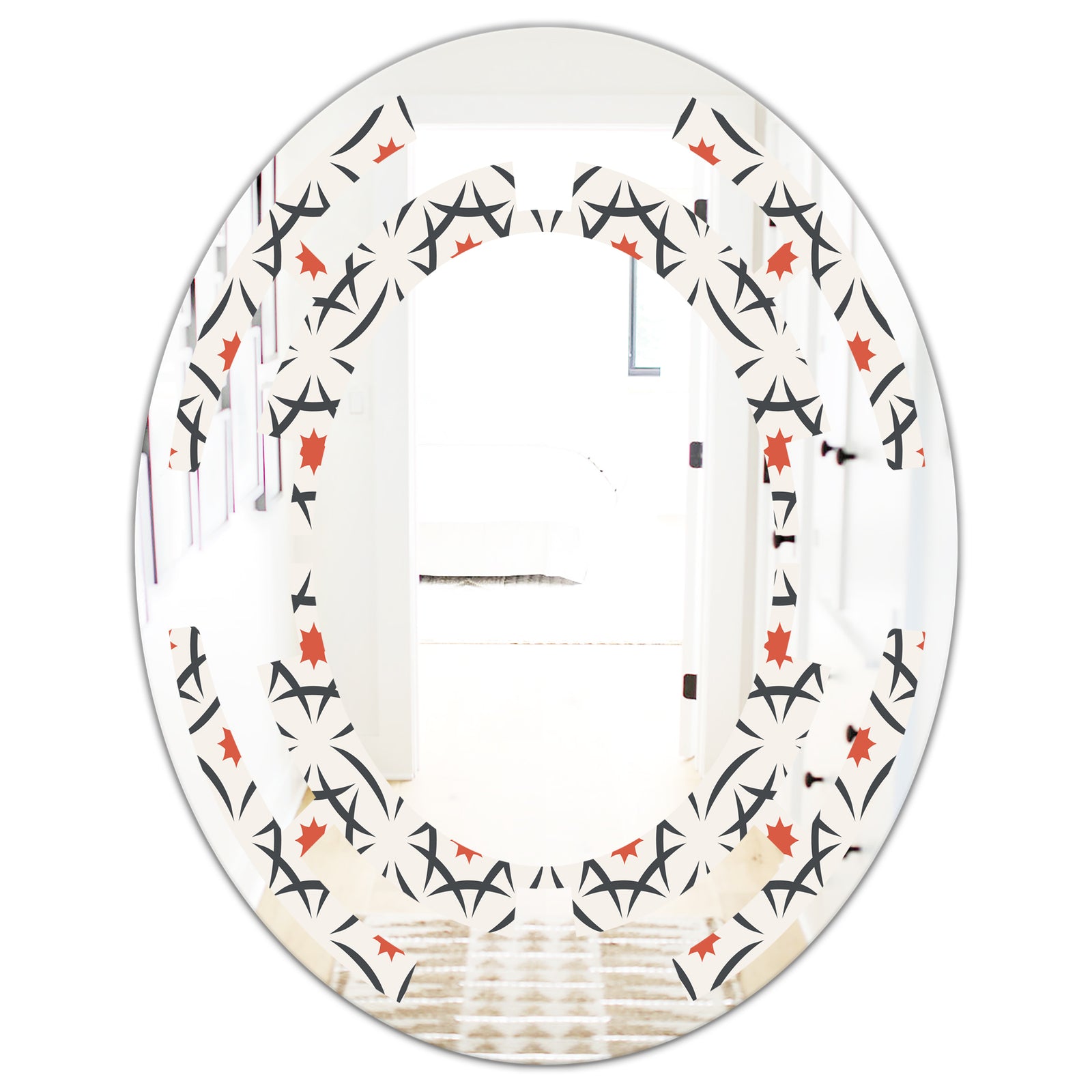 Abstract Retro Design V - Modern Round or Oval Wall Mirror - Space