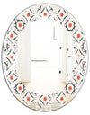 Abstract Retro Design V - Modern Round or Oval Wall Mirror - Leaves