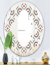 Abstract Retro Design V - Modern Round or Oval Wall Mirror - Quatrefoil