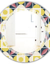 retro pattern in mosaic style - Modern Round or Oval Wall Mirror - Triple C