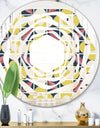 retro pattern in mosaic style - Modern Round or Oval Wall Mirror - Whirl