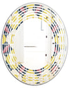 retro pattern in mosaic style - Modern Round or Oval Wall Mirror - Wave