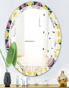 retro pattern in mosaic style - Modern Round or Oval Wall Mirror - Triple C