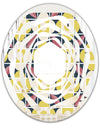 retro pattern in mosaic style - Modern Round or Oval Wall Mirror - Whirl