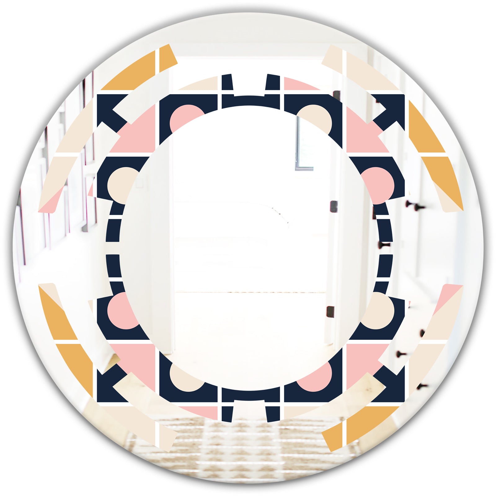 Geometrical Retro Design I - Modern Round or Oval Wall Mirror - Space