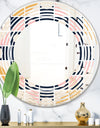 Geometrical Retro Design I - Modern Round or Oval Wall Mirror - Wave