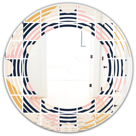 Geometrical Retro Design I - Modern Round or Oval Wall Mirror - Wave