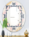 Geometrical Retro Design I - Modern Round or Oval Wall Mirror - Wave