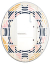 Geometrical Retro Design I - Modern Round or Oval Wall Mirror - Wave