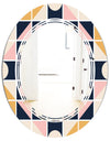 Geometrical Retro Design I - Modern Round or Oval Wall Mirror - Triple C