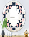Geometrical Retro Design I - Modern Round or Oval Wall Mirror - Quatrefoil