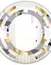 Retro Luxury Waves In Gold and Blue VI - Modern Round or Oval Wall Mirror - Space