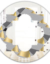 Retro Luxury Waves In Gold and Blue VI - Modern Round or Oval Wall Mirror - Quatrefoil