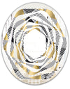 Retro Luxury Waves In Gold and Blue VI - Modern Round or Oval Wall Mirror - Whirl