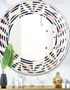 Floral Retro Botanical Pattern III - Modern Round or Oval Wall Mirror - Wave