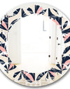 Floral Retro Botanical Pattern III - Modern Round or Oval Wall Mirror - Leaves