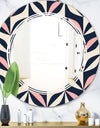 Floral Retro Botanical Pattern III - Modern Round or Oval Wall Mirror - Triple C