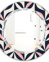 Floral Retro Botanical Pattern III - Modern Round or Oval Wall Mirror - Triple C