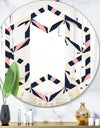 Floral Retro Botanical Pattern III - Modern Round or Oval Wall Mirror - Hexagon Star