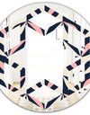 Floral Retro Botanical Pattern III - Modern Round or Oval Wall Mirror - Hexagon Star