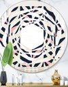Floral Retro Botanical Pattern III - Modern Round or Oval Wall Mirror - Whirl